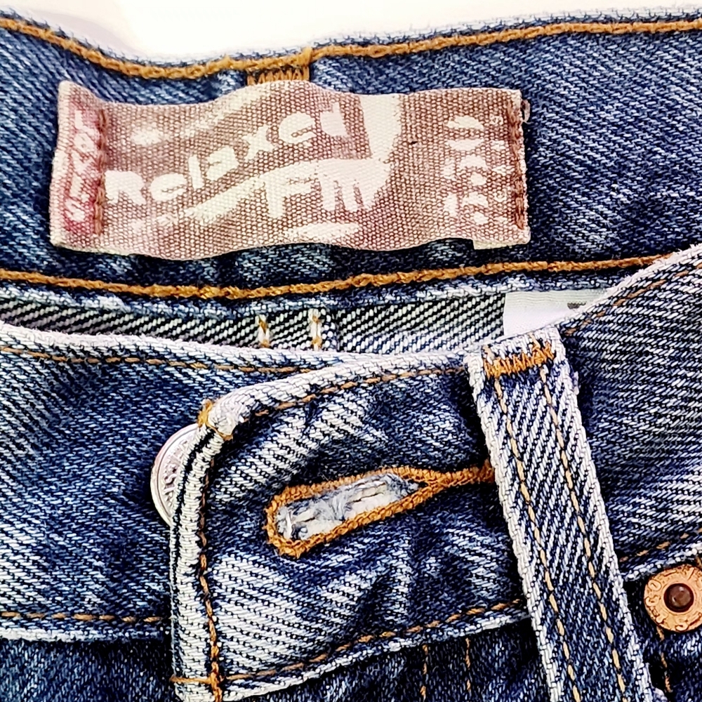 Levis 550 Relaxed Fit Jeans Boys Size 10 Reg 25x25 Casual Outdoors Dark Wash - Picture 7 of 8